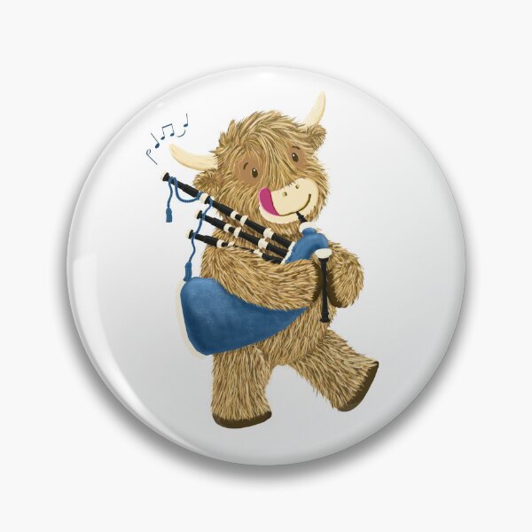 Item preview, Wee Hamish The Happy Scottish Highland Cow Plays His Bagpipes designed and sold by brodyquixote.