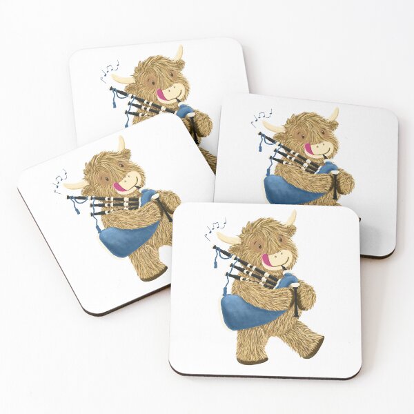 Item preview, Wee Hamish The Happy Scottish Highland Cow Plays His Bagpipes designed and sold by brodyquixote.