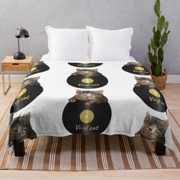 Item preview, Vinyl Cat: A Funny and Cute Lazy Cat Design designed and sold by GorinART.