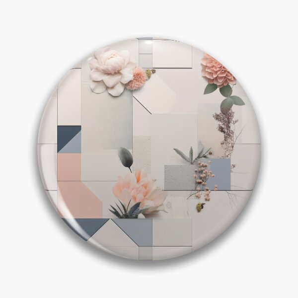 Item preview, Pastel Petals and Concrete Geometry - an Urban Botanic Abstraction Pattern designed and sold by Dazzling Studio Art.