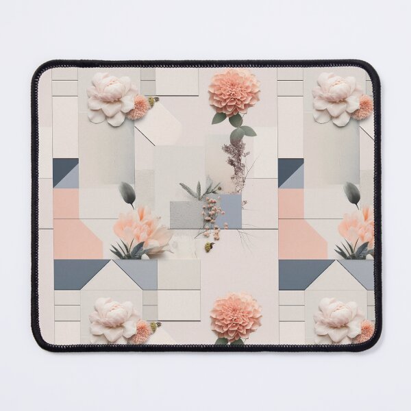 Item preview, Pastel Petals and Concrete Geometry - an Urban Botanic Abstraction Pattern designed and sold by Dazzling Studio Art.
