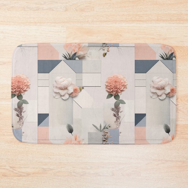 Item preview, Pastel Petals and Concrete Geometry - an Urban Botanic Abstraction Pattern designed and sold by Dazzling Studio Art.