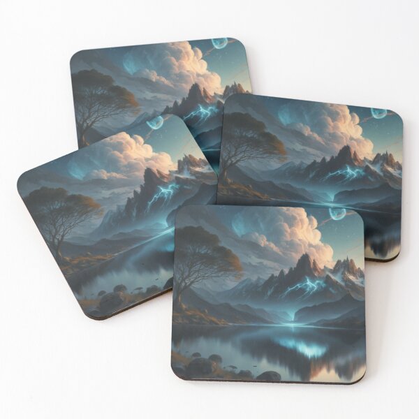 Item preview, Misty moutain, lake, tree designed and sold by Yarnith.