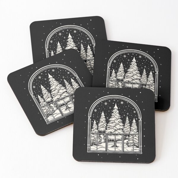 Item preview, Winter Night Scene Window Pictures for Chalk Marker designed and sold by AnnaMDesign.