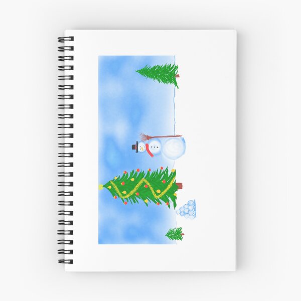 Item preview, Snowman in the forest with decorated tree with snowballs designed and sold by JuliasArtWorld.