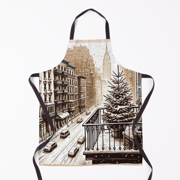 Item preview, Winter Balcony Above City Street designed and sold by PictorialWhimsy.