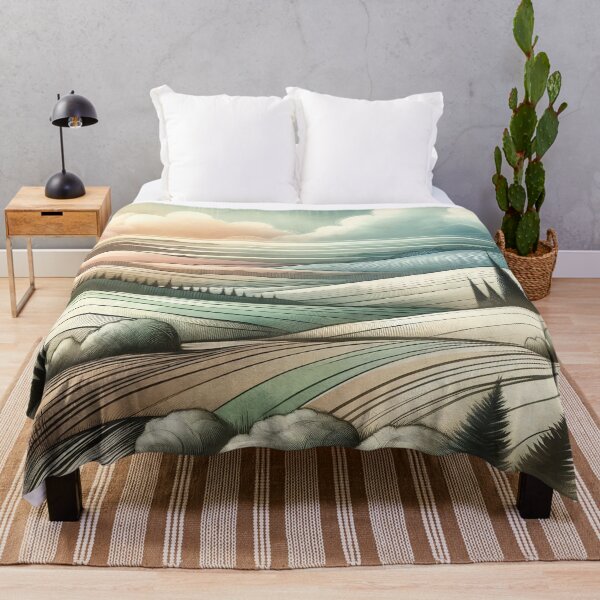 Item preview, Caprichoso paisaje onírico en colores pastel de Rolling Hills designed and sold by PictorialWhimsy.
