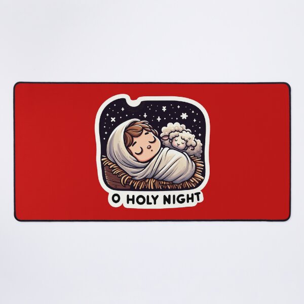Item preview, O Holy Night Baby Jesus Sleeping in the Manger with Sheep designed and sold by plushism.
