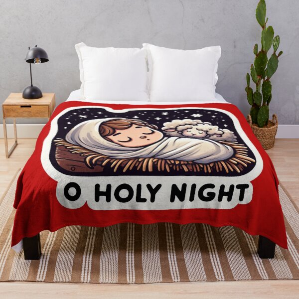 Item preview, O Holy Night Baby Jesus Sleeping in the Manger with Sheep designed and sold by plushism.
