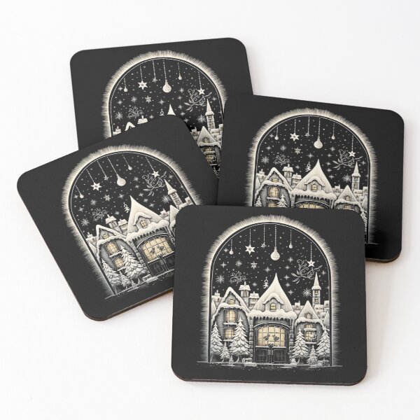 Item preview, Winter Night Scene Window Pictures for Chalk Marker designed and sold by AnnaMDesign.