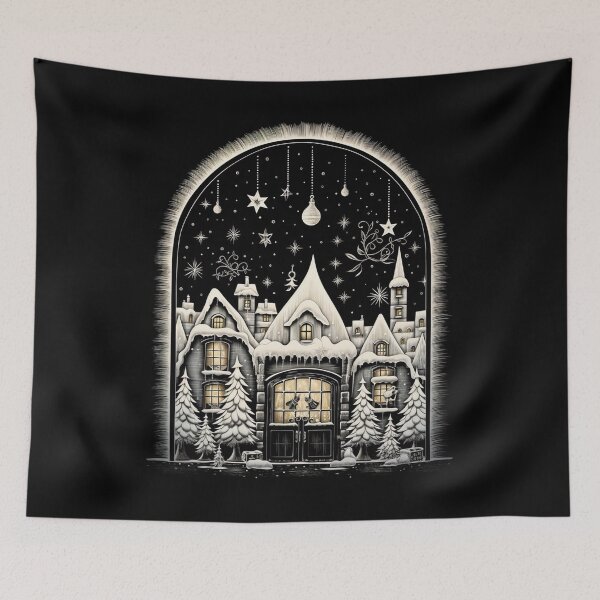 Item preview, Winter Night Scene Window Pictures for Chalk Marker designed and sold by AnnaMDesign.