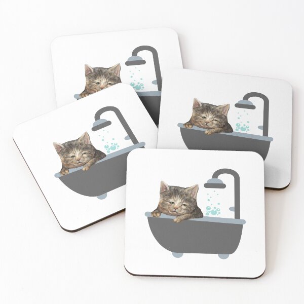Item preview, Bath Cat: A Funny and Cute Lazy Cat Design designed and sold by GorinART.
