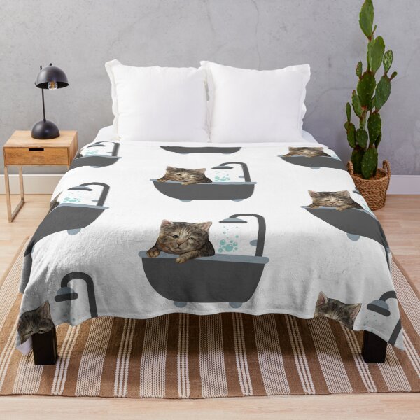 Item preview, Bath Cat: A Funny and Cute Lazy Cat Design designed and sold by GorinART.