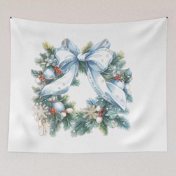 Item preview, Blue Christmas wreath decoration designed and sold by BouquetlikeLove.