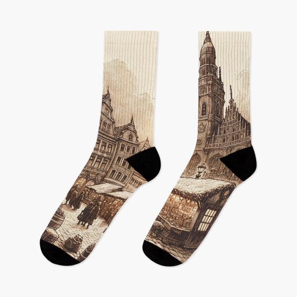Item preview, Evening Glow at the Old Town Square designed and sold by PictorialWhimsy.