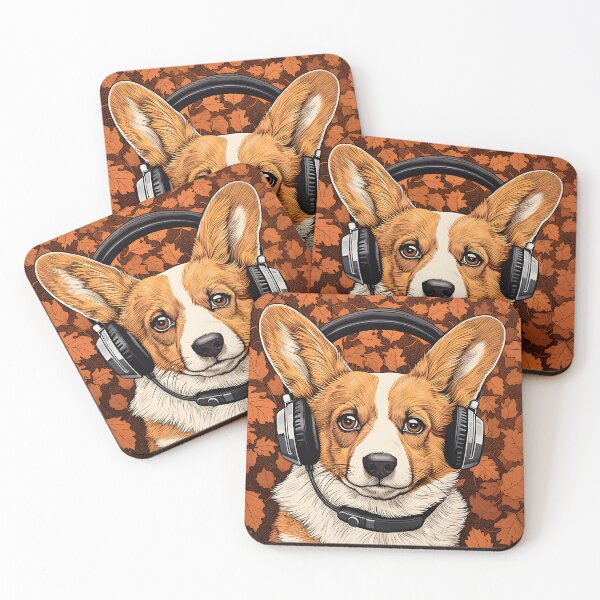 Item preview, Corgi in Headphones Funny Corgi Dog Lover Autumn Gift designed and sold by SecretDicer.