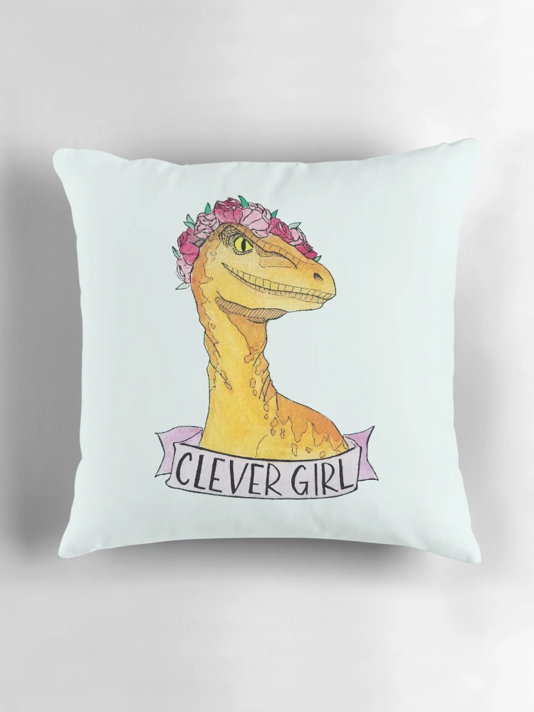 Thumbnail 3 of 4, Pillow, Clever Raptor designed and sold by Reeberry.