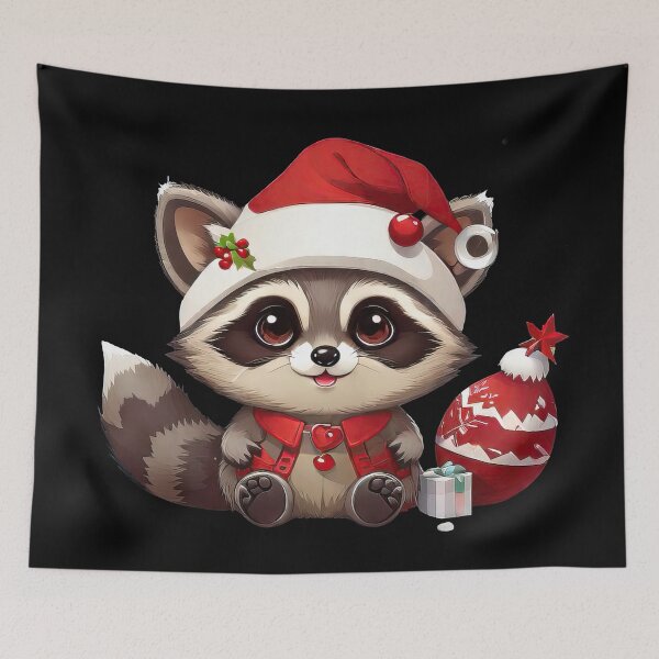 Item preview, Lindo mapache navideño kawaii designed and sold by MindSmith.
