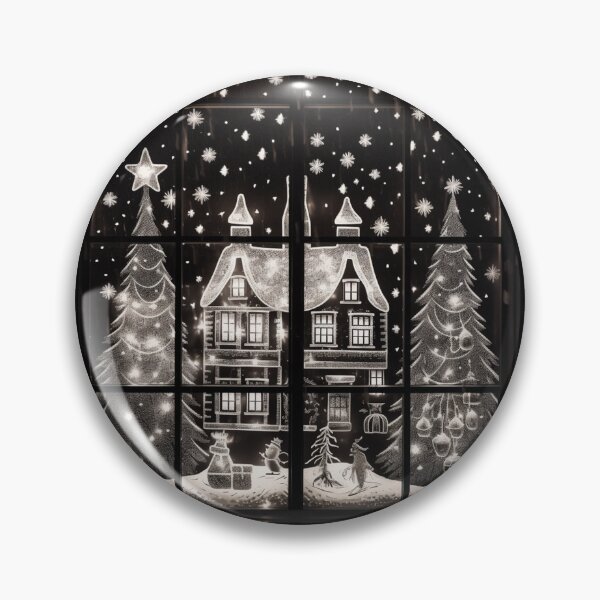 Item preview, Winter Night Scene Window Pictures for Chalk Marker designed and sold by AnnaMDesign.