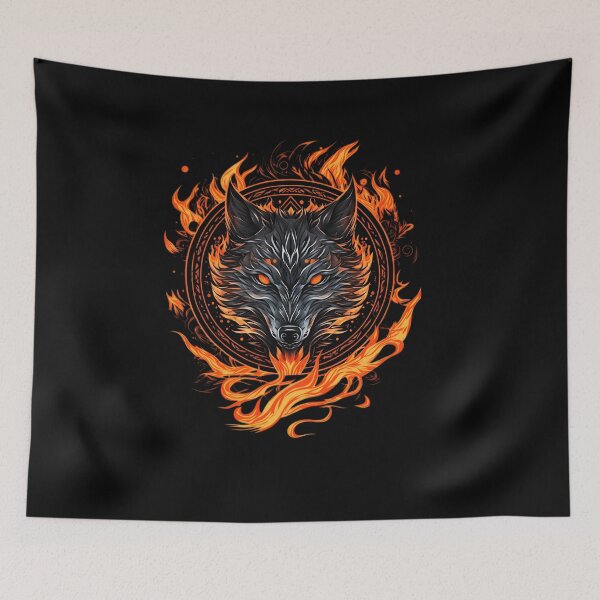 Item preview, Flaming wolf emblem logo alternative tattoo design  designed and sold by EternalDelight1.