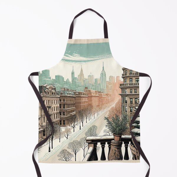 Item preview, Snowy Balcony View Over Urban Splendor designed and sold by PictorialWhimsy.