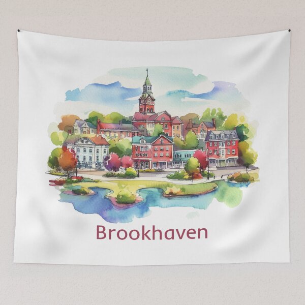 Item preview, Brookhaven, New York Watercolor Illustration designed and sold by PaintMeWorld.