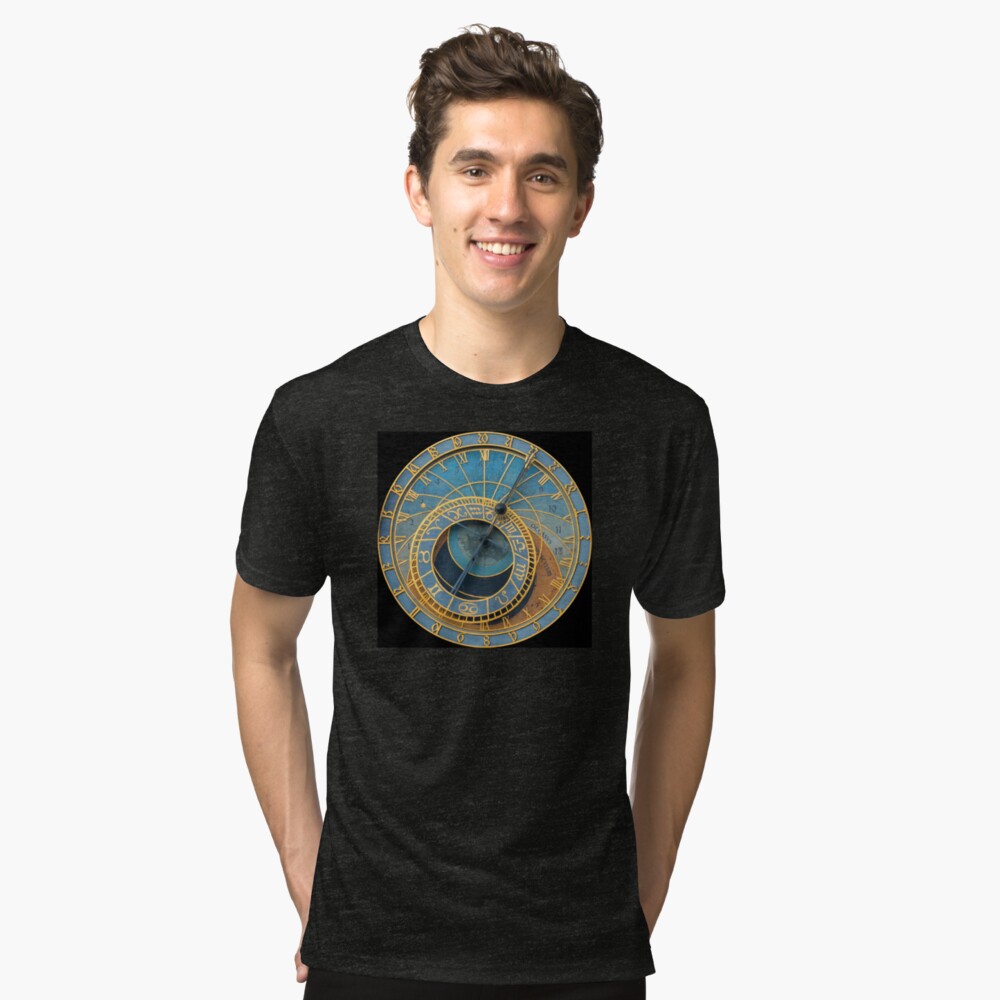 Stunning! Medievil Astronomical Clock or Prague Orloj in Prague / Praha Czech Republic - Professional Photo Tri-blend T-Shirt