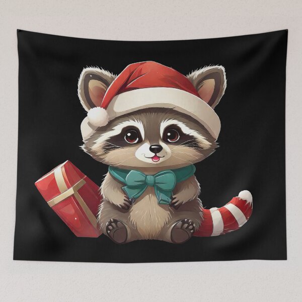 Item preview, Lindo mapache navideño kawaii designed and sold by MindSmith.