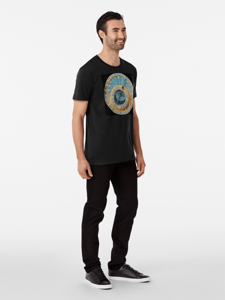 Alternate view of Stunning! Medievil Astronomical Clock or Prague Orloj in Prague / Praha Czech Republic - Professional Photo Premium T-Shirt