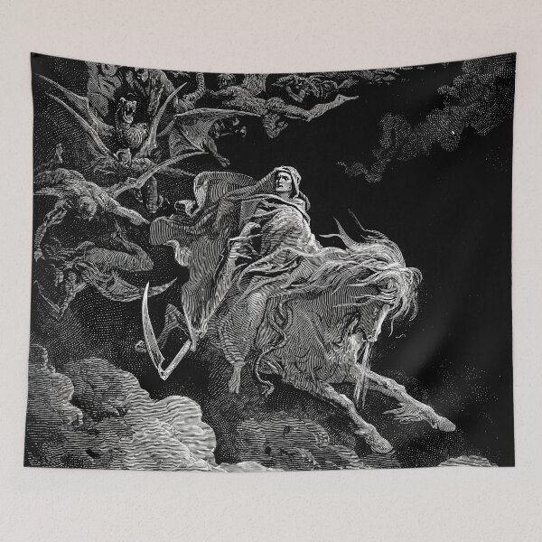 Item preview, Gustave Doré Print Death On The Pale Horse. Black Metal Art. The Vision Of Death. designed and sold by el-padre.