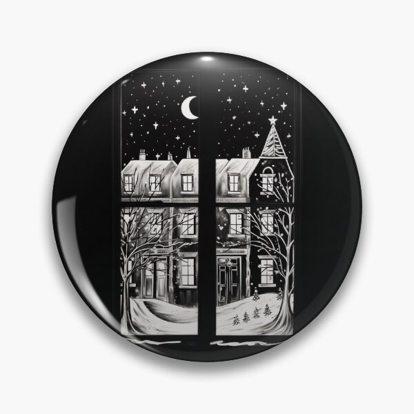 Item preview, Winter Night Scene Window Pictures for Chalk Marker designed and sold by AnnaMDesign.