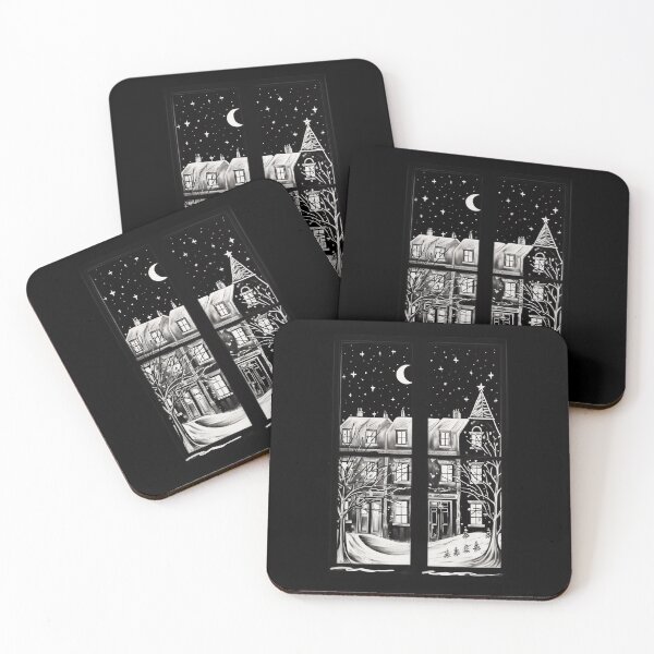 Item preview, Winter Night Scene Window Pictures for Chalk Marker designed and sold by AnnaMDesign.