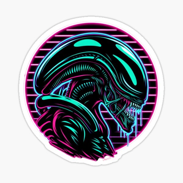Neon Xenomorph Sticker