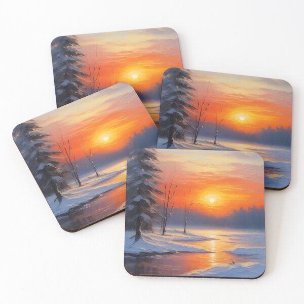 Item preview, sunrises in winter- oil painting designed and sold by Pride-Casuals.
