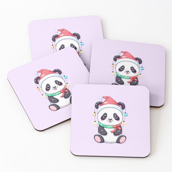 Item preview, Cute Panda Santa With Christmas Lights designed and sold by Itsheartshop.