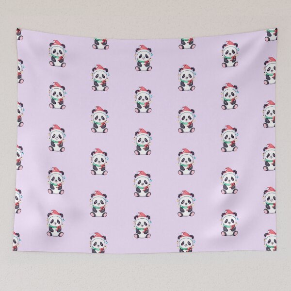 Item preview, Cute Panda Santa With Christmas Lights designed and sold by Itsheartshop.