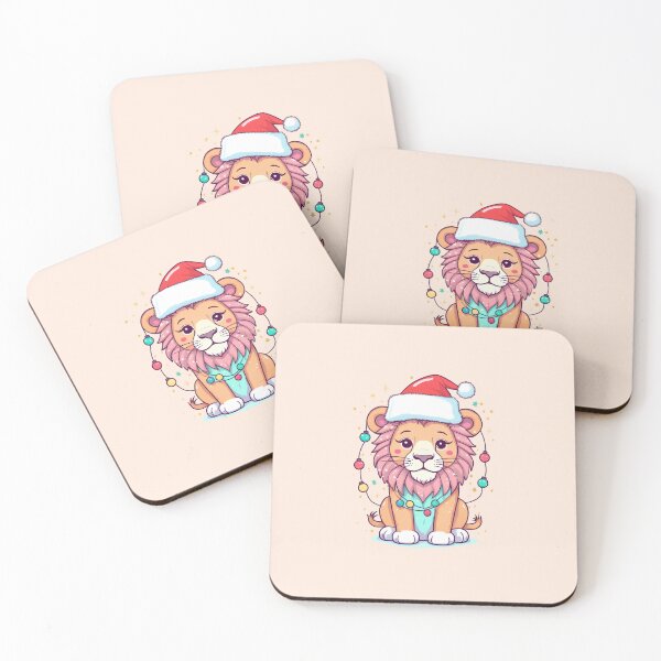 Item preview, Cute Lion Santa With Christmas Lights designed and sold by Itsheartshop.