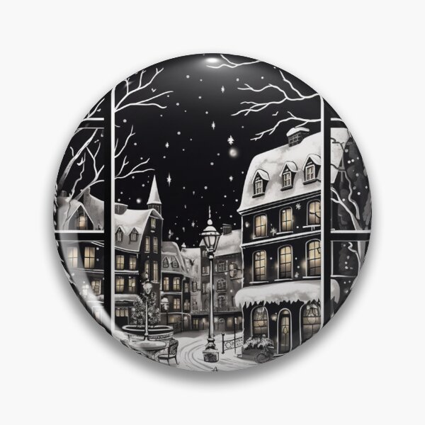 Item preview, Winter Night Scene Window Pictures for Chalk Marker designed and sold by AnnaMDesign.