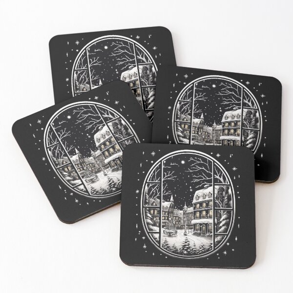 Item preview, Winter Night Scene Window Pictures for Chalk Marker designed and sold by AnnaMDesign.