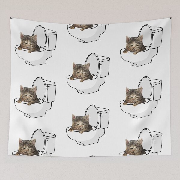 Item preview, Toilet Cat: A Funny and Cute Lazy Cat Design designed and sold by GorinART.