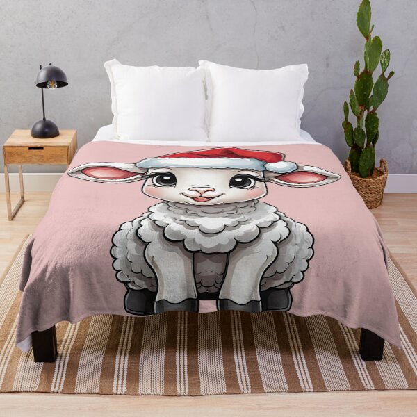 Item preview, Detailed Drawing Cartoon Lamb With Santa Hat designed and sold by Bilisik.