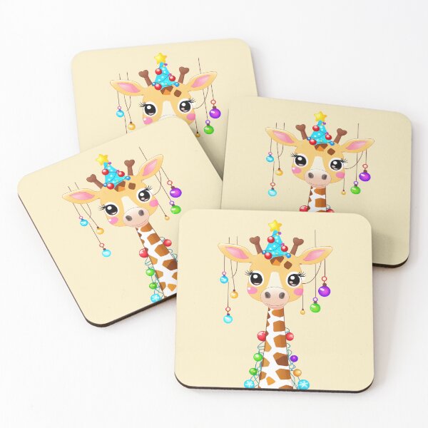 Artikelvorschau, Niedlicher Giraffen-Weihnachtsmann mit Weihnachtsbeleuchtung entworfen und verkauft von Itsheartshop.