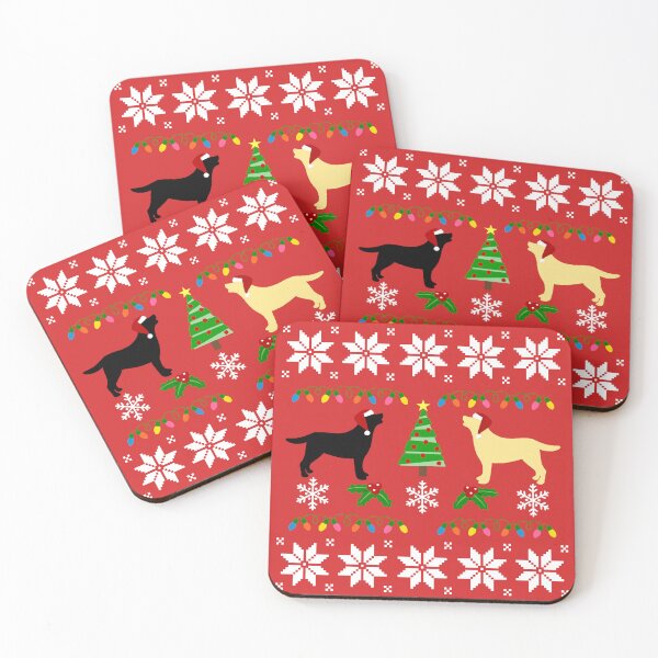 Item preview, Black Labrador and Yellow Labrador Happy Christmas Sweater Pattern  designed and sold by HappyLabradors.