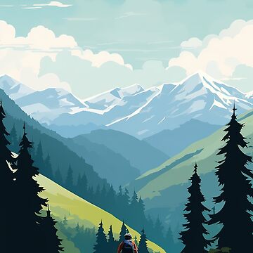 Artwork thumbnail, Road Cyclist Mountain Peak Landscape by Juliascutecornr