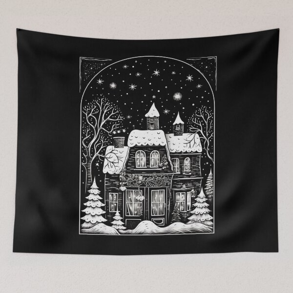 Item preview, Winter Night Scene Window Pictures for Chalk Marker designed and sold by AnnaMDesign.