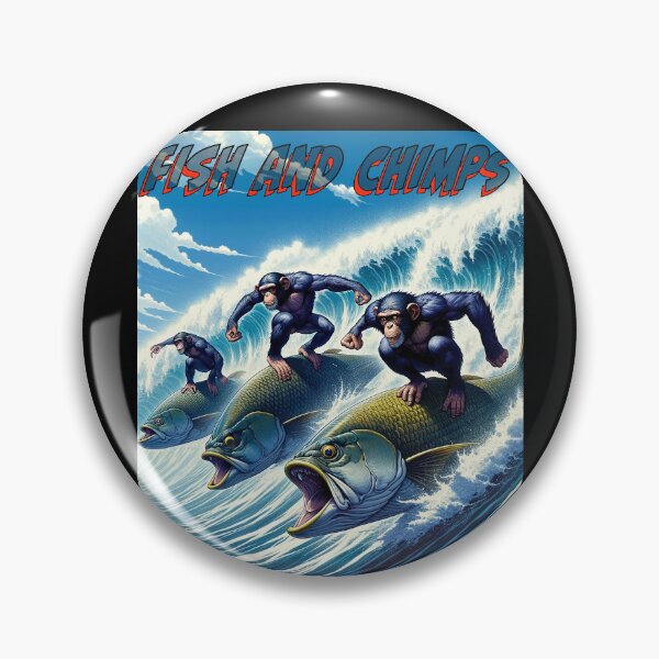 Item preview, Fish and Chimps - Surfing chimps 2 designed and sold by Matthew Kinnersly.