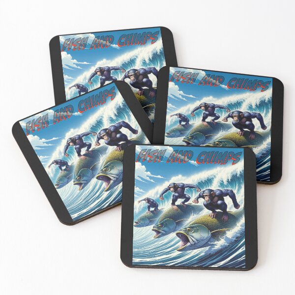 Item preview, Fish and Chimps - Surfing chimps 2 designed and sold by Matthew Kinnersly.