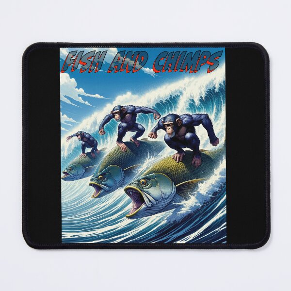 Item preview, Fish and Chimps - Surfing chimps 2 designed and sold by Matthew Kinnersly.