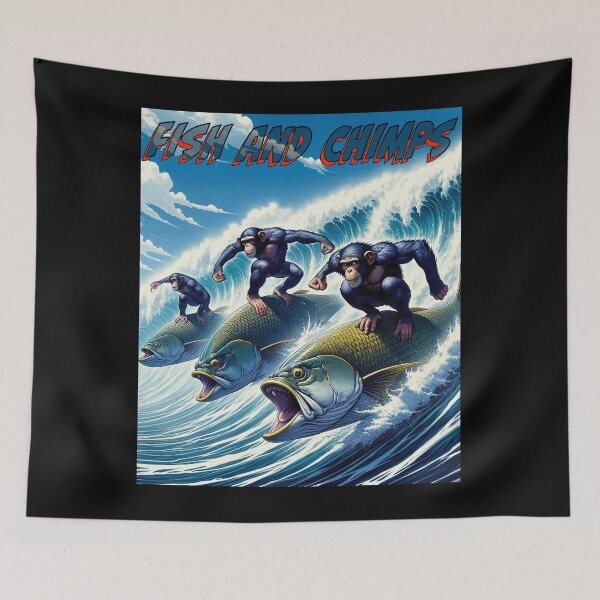 Item preview, Fish and Chimps - Surfing chimps 2 designed and sold by Matthew Kinnersly.