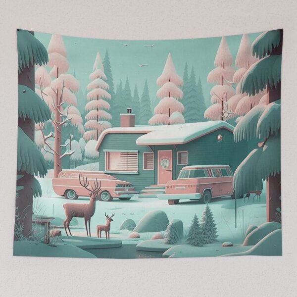 Item preview, Retro 1960s Christmas TV Special Animation Scene designed and sold by PaintbrushPlace.